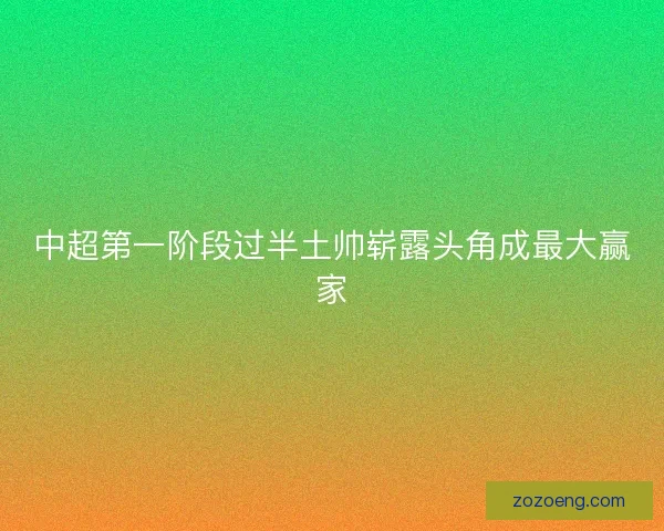 中超第一阶段过半土帅崭露头角成最大赢家